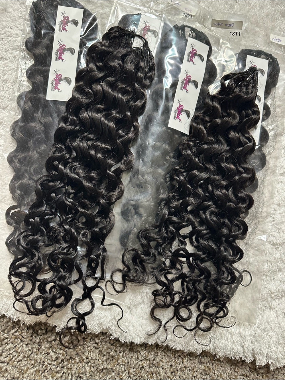 6 BUNDLES FOR FULL HEAD 100% Human hair Water wave Miracle knot curly hair 18#